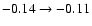 $-0.14 \rightarrow -0.11$