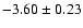 $ -3.60\pm0.23$