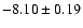$ -8.10\pm0.19$