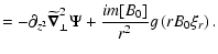 $\displaystyle = -\partial_{z^2}\widetilde{\vec\nabla}_\perp^2\Psi+ \frac{im[B_0]}{r^2}
g\left(rB_0\xi_r\right).$