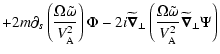 $\displaystyle +2m\partial_s \left(\frac{\Omega\tilde\omega}{V^2_{\rm A}}\right)...
...(
\frac{\Omega\tilde\omega}{V^2_{\rm A}}\widetilde{\vec\nabla}_\perp\Psi\right)$