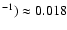 $^{-1})\approx 0.018$