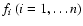 $ f_{i}~ (i=1,\ldots n) $