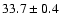 $33.7 \pm 0.4$