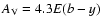 $A_{\rm V}=4.3 E(b-y)$