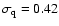 $\sigma_{\rm q} = 0.42$