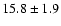 $ 15.8 \pm 1.9$