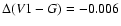 $\Delta (V1-G) = -0.006$