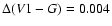 $\Delta (V1-G) = 0.004$