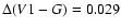 $\Delta (V1-G)= 0.029$