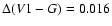 $\Delta (V1-G)=0.016$