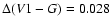 $\Delta (V1-G)= 0.028$