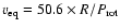 $v_{\rm eq}=50.6\times R/P_{\rm rot}$