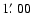 $1\hbox{$.\mkern-4mu^\prime$ }00$