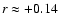 $r\approx + 0.14$