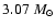 $3.07~M_\odot$