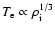 $T_{\rm e} \propto \rho^{1/3}_{\rm i}$