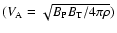 $(V_{\rm A}=\sqrt{B_{\rm P} B_{\rm T}/4 \pi \rho})$