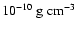 $10^{-10}~\rm {g~cm^{-3}}$