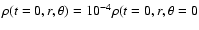 $\rho (t=0,r,\theta )=10^{-4}\rho (t=0,r,\theta =0$