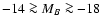 $-14 \ga M_B \ga -18$