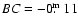 $BC=-0\hbox{$.\!\!^{\rm m}$ }11$