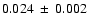 $0.024~\pm~0.002$