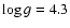 $\log g = 4.3$