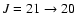 $J=21\rightarrow 20$