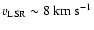 $v_{\rm LSR}\sim 8~\rm km~s^{-1}$