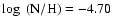 $\log ~\rm (N/H) = -4.70$