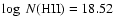 $\log~ N(\rm HII) = 18.52$