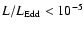 $L/L_{\rm Edd}< 10^{-5}$
