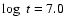 $\log~t = 7.0$