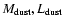 $M_{\rm dust}, L_{\rm dust}$