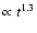 $\propto t^{1.3}$