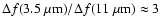 $\Delta
f(3.5~\mu{\rm m})/\Delta f(11~\mu{\rm m})\approx 3$