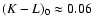 $(K-L)_0 \approx 0.06$