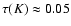 $\tau(K) \approx 0.05$