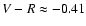 $V-R \approx -0.41$