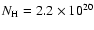 $N_{\rm H} = 2.2 \times
10^{20}$