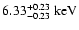 $6.33_{-0.23}^{+0.23}~\rm keV$