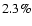 $2.3\%$