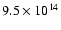 $9.5 \times 10^{14}$