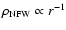 $\rho_{\rm NFW} \propto r^{-1}$