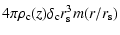 $\displaystyle 4\pi \rho_{\rm c}(z) \delta_{\rm c} r_{\rm s}^3 m(r/r_{\rm s})$