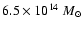 $6.5\times 10^{14}~M_{\odot}$