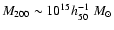 $M_{200}\sim 10^{15}
h_{50}^{-1}~M_{\odot}$
