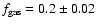 $f_{\rm gas}=0.2\pm0.02$