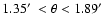 $1.35\hbox {$^\prime $ }< \theta < 1.89\hbox {$^\prime $ }$